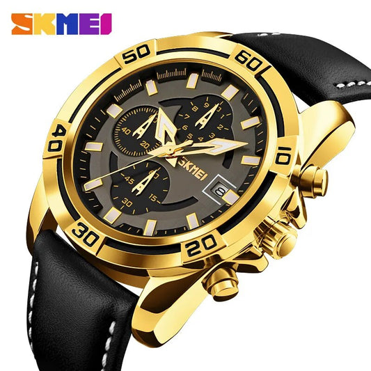 Watch Men Leather Military Sports Watch 9156 - SKMEI