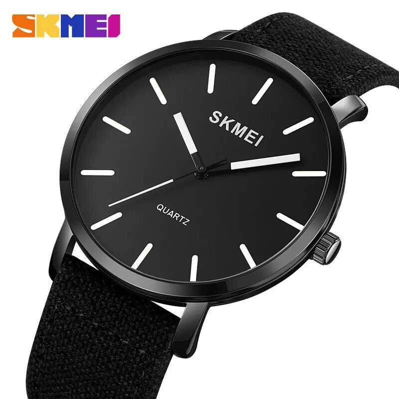 Casual Genuine Leather Strap Quartz Wristwatch 3Bar  1984 - SKMEI